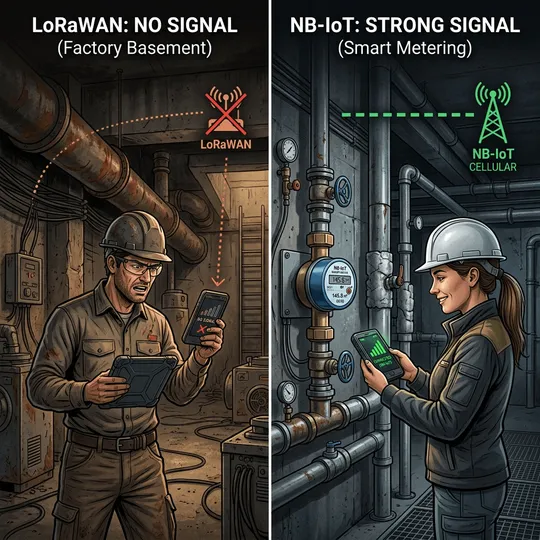 NB-IoT или LoRaWAN: что выбрать для дистанционного учета на заводе?
